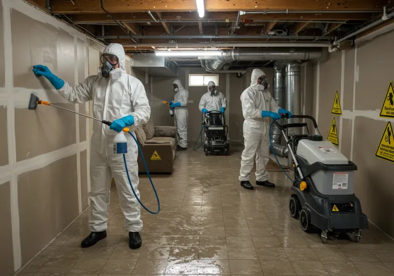 Basement Moisture Removal and Structural Drying process in Rural Hill, TN